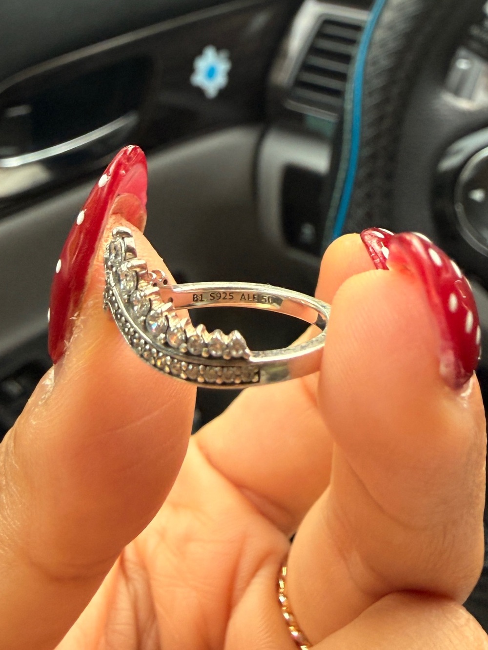 Pandora Sterling Silver Princess Wishbone Ring, Size 5, 50 mm - Picture 4 of 5